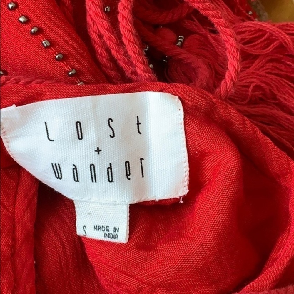Lost + Wander Rouge Beaded Swing Dress Red NWT - Picture 11 of 11
